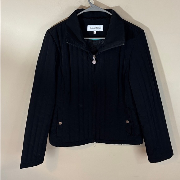 Calvin Klein Jackets & Blazers - Black Calvin Klein Quilted Lightweight Fill Zip Jacket  Silver Hardware Size M